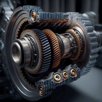 Car transmission closeup. Generative AI. High quality illustration. Car transmission closeup. Generative AI