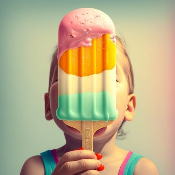Ice cream rainbow popsicle. Generative AI. High quality illustration. Ice cream rainbow popsicle. Generative AI.