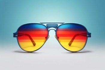 Sunglasses with color lens. Generative AI. High quality illustration. Sunglasses with color lens. Generative AI