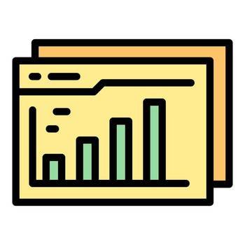 Web benchmark icon outline vector. Financial compare. Time unit color flat. Web benchmark icon vector flat