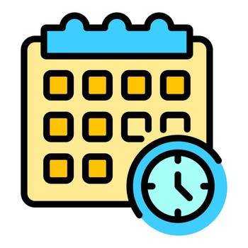 Homework calendar icon outline vector. Child study. Help student color flat. Homework calendar icon vector flat