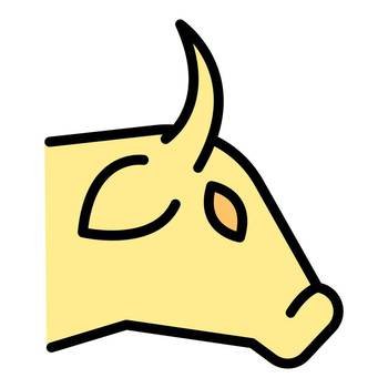 Cow head icon outline vector. Cattle farm. Breed animal color flat. Cow head icon vector flat