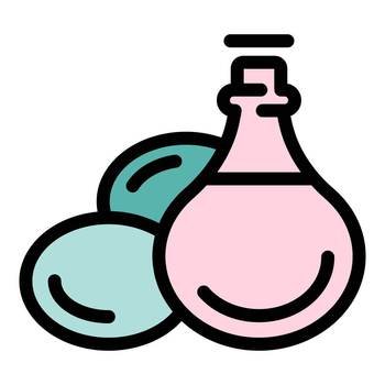 Flask spa icon outline vector. Towel blanket. Rag textile color flat. Flask spa icon vector flat