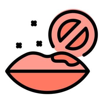 Lips skin problem icon outline vector. Health proriasis. Medical care color flat. Lips skin problem icon vector flat