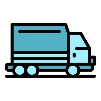 Truck cargo icon outline vector. Service export. Transport container color flat. Truck cargo icon vector flat