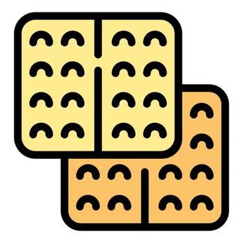 Grain cracker icon outline vector. Food cookie. Shape sugar color flat. Grain cracker icon vector flat