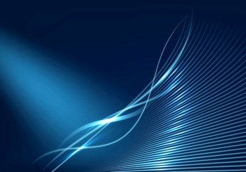 Abstract technology concept blue glowing lines elements on dark blue background with lighting effect. Vector illustartion