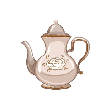 antique vintage teapot cartoon. antique vintage teapot sign. isolated symbol vector illustration. antique vintage teapot cartoon vector illustration