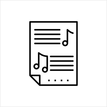 Music Score Icon, Manuscript Paper Icon, Staff Paper Icon Vector Art Illustration