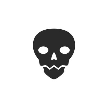 Skull logo icon vector illustration flat design