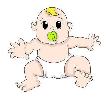 Blonde haired baby boy is acting cute and adorable. vector design illustration art