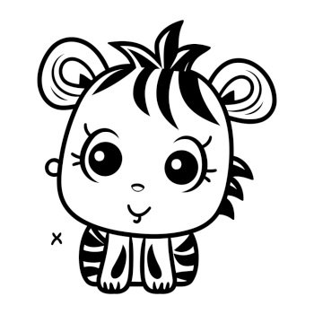 cute little baby animal kawaii character icon vector illustration design