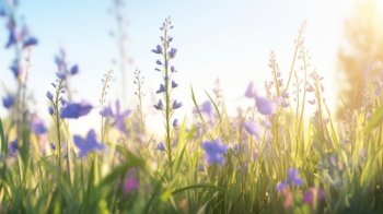 Summer floral meadow. Illustration Generative AI
