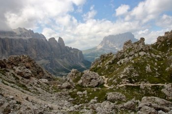 Col Pradat at Colfosco - Alta Badia - Landscape of Dolomites mountain in Sud Tyrol, Italy 