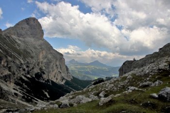 Puez odle  - Alta Badia - Landscape of a gorge in Dolomites mountain in Sud Tyrol, Italy