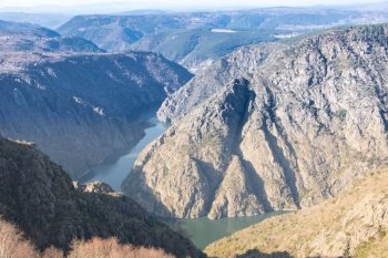 Landscape of Ribeira Sacra and river Sil canyon in Galicia, Spain