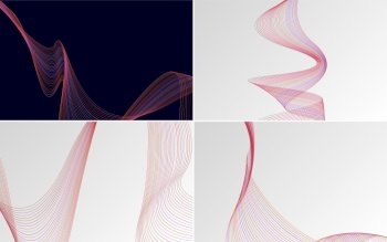 Enhance your designs with this set of 4 vector line backgrounds