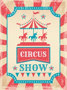 Circus show poster. invitation placard for circus attraction. Vector design template with place for personal text of show circus invitation poster illustration. Circus show poster. invitation placard for circus attraction. Vector design template with place for personal text