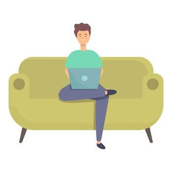Relax remote work icon cartoon vector. Online virtual. Digital office. Relax remote work icon cartoon vector. Online virtual
