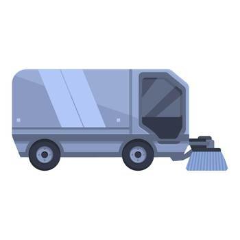 Sweeper company icon cartoon vector. Street cleaner. City machine. Sweeper company icon cartoon vector. Street cleaner