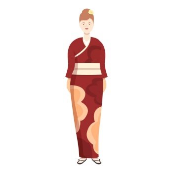 Colorful kimono icon cartoon vector. Asian person. Costume design. Colorful kimono icon cartoon vector. Asian person