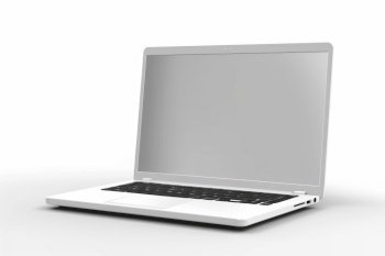 New model of laptop. Black blank display. Generate Ai. New model of laptop. Generate Ai