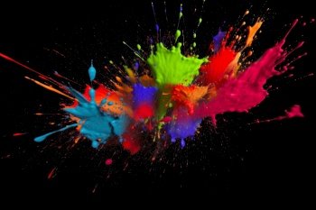 Painter splatter splash. Drip flow explosion. Generate Ai. Painter splatter splash. Generate Ai
