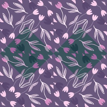 Hand drawn flowers mosaic seamless pattern. Vintage floral ornament. Abstract botanical backdrop. Retro design for fabric, textile print, surface, wrapping, cover. Vector illustration. Hand drawn flowers mosaic seamless pattern. Vintage floral ornament. Abstract botanical backdrop.
