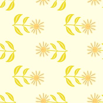 Simple flower seamless pattern. Elegant botanical background. Abstract floral wallpaper. Decorative forest flowers endless wallpaper. Design for fabric, textile print, wrapping, cover. Vector. Simple flower seamless pattern. Elegant botanical background. Abstract floral wallpaper.