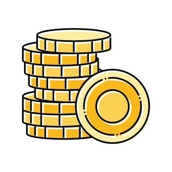 stack money gold color icon vector. stack money gold sign. isolated symbol illustration. stack money gold color icon vector illustration