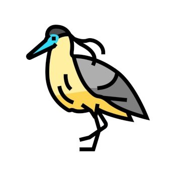 capped heron bird exotic color icon vector. capped heron bird exotic sign. isolated symbol illustration. capped heron bird exotic color icon vector illustration