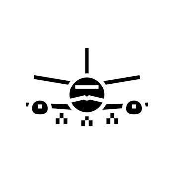 airplane transport vehicle glyph icon vector. airplane transport vehicle sign. isolated symbol illustration. airplane transport vehicle glyph icon vector illustration