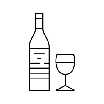 malbec red wine line icon vector. malbec red wine sign. isolated contour symbol black illustration. malbec red wine line icon vector illustration