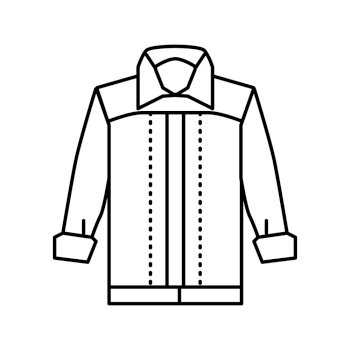 jacket denim line icon vector. jacket denim sign. isolated contour symbol black illustration. jacket denim line icon vector illustration