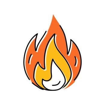 fire hot color icon vector. fire hot sign. isolated symbol illustration. fire hot color icon vector illustration