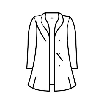 wool jacket outerwear female line icon vector. wool jacket outerwear female sign. isolated contour symbol black illustration. wool jacket outerwear female line icon vector illustration