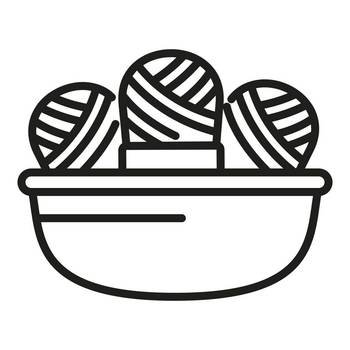 Knitting basket icon outline vector. Wool knit. Scarf yarn. Knitting basket icon outline vector. Wool knit