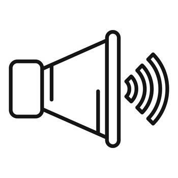 Loud speaker icon outline vector. Button interface. Pin play. Loud speaker icon outline vector. Button interface
