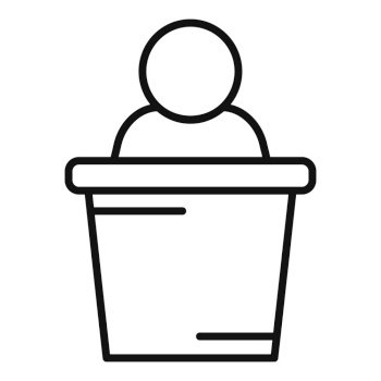 Candidate freedom speech icon outline vector. Vote ballot. President sign. Candidate freedom speech icon outline vector. Vote ballot