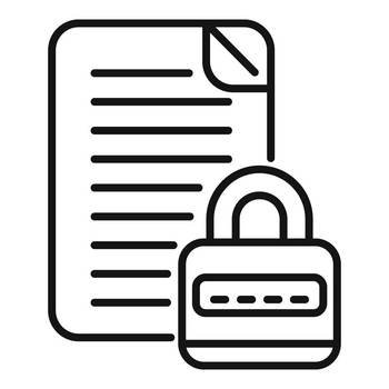 Document password protection icon outline vector. Personal mobile. Pc form. Document password protection icon outline vector. Personal mobile