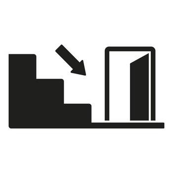 Emergency stairs exit icon simple vector. Alarm fire. Work security. Emergency stairs exit icon simple vector. Alarm fire