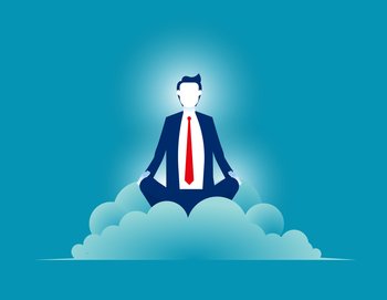 Business sitting on cloud. Business vector illustration concept