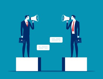 Communication gap. Corporate culture abstract concept vector illustration