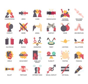 Set of Confrontationthin line icons for any web and app project.