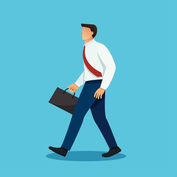 character businessman walking vector illustration