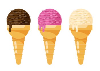set of ice cream cone isolated element vector illustration