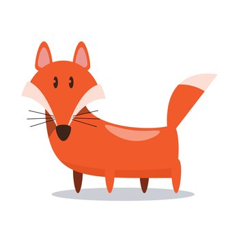 fox cartoon character vector illustration
