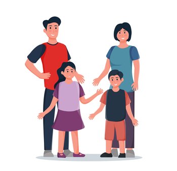 Happy family. family with children together vector illustration
