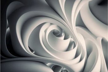 Elegance design of wavy pattern white shape of silk or textile in contemporary abstract with seamless and realistic motion curve background. Superb Generative AI.. Realistic wavy white curve shape abstract art