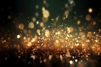 A glitter grunge background with abstract Twinkly Lights and shiny metallic particles. Festive decoration for Christmas and luxury gala. AI Generative.
